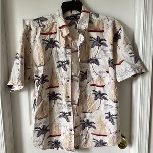 Puritan Cream and Black Casual Button Down Shirt